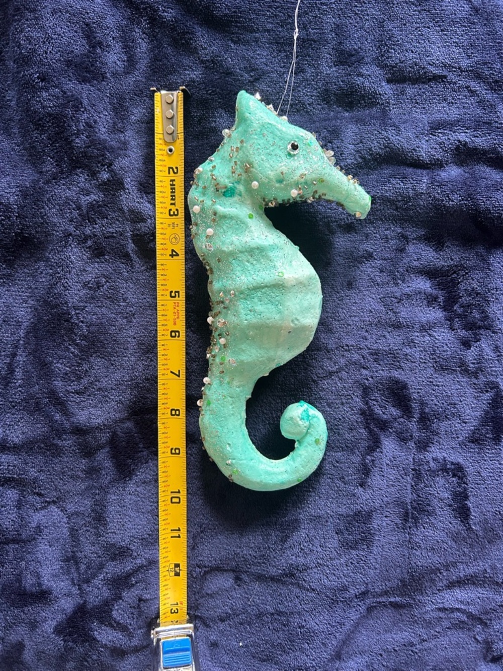 Turquoise Seahorse Hanging Ornament - Picture 2 of 2